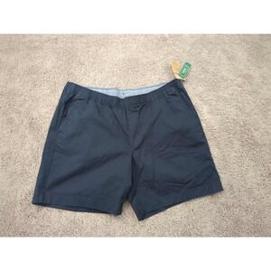 L.L.Bean Shorts Mens XXL Navy Standard Fit Stretch Chino Elastic Waist Pull On‎